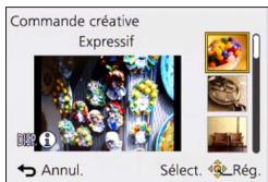 PANASONIC TZ70 - Utilisez ▲▼ pour sélectionner un effet, puis appuyez sur [MENU/SET] - 1