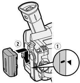 SHARP VIEWCAM Z - Attaching the Battery Pack - 3