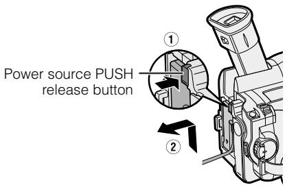 SHARP VIEWCAM Z - Removing the DC cable from the camcorder - 1