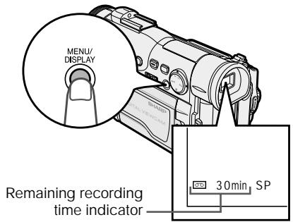 SHARP VIEWCAM Z - Remaining Recording Time Display - 1