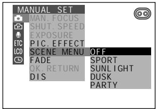SHARP VIEWCAM Z - Type of Scene Settings - 4