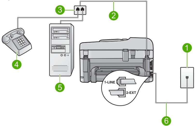 HP PHOTOSMART PREMIUM C309A - Pour configurer le produit sur une ligne de télécopie/voix partagée avec un modem d'ordinateur et un service de messagerie vocale - 3