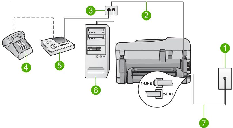 HP PHOTOSMART PREMIUM C309A - Pour configurer le produit sur une ligne de télécopie/voix partagée avec un modem d'ordinateur et un répondeur téléphonique - 3