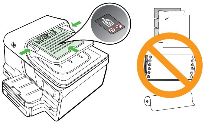 HP OJ PRO 8600 PLUS, OFFICEJET PRO 8600 - Pour charger un original dans le bac d'alimentation - 2