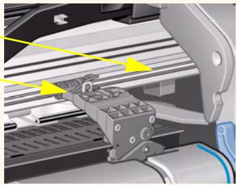 HP DESIGNJET 500 - ATTENTION : lorsque vous déplacez le chariot, ne touchez que les pièces en plastique noir. - 1