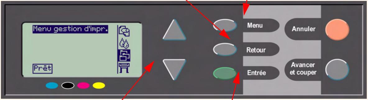 HP DESIGNJET 500 - Navigation dans le système de menus - 1