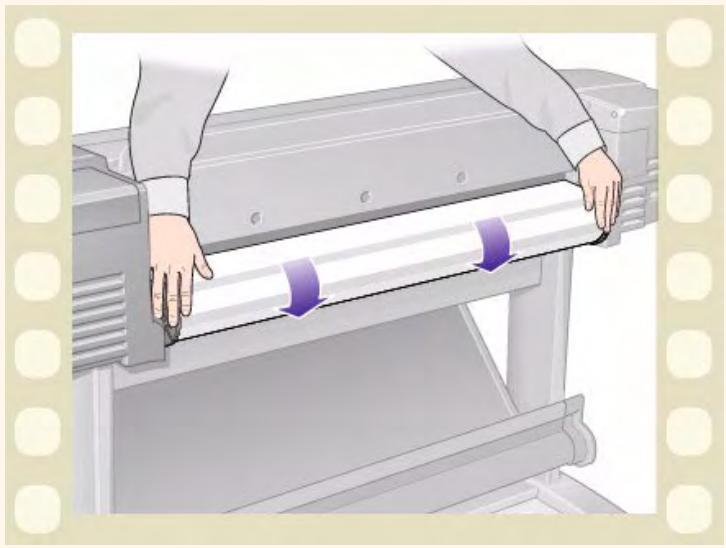HP DESIGNJET 500 - Déchargement d'un support en rouleau - 2