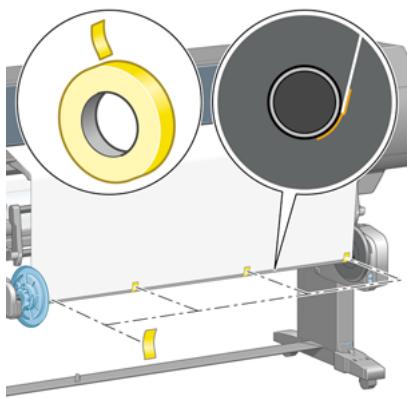 HP DESIGNJET Z6100 - Chargement d'un rouleau sur l'enrouleur - 7