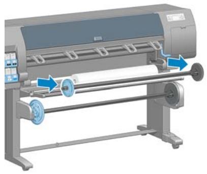 HP DESIGNJET Z6100 - Chargement d'un rouleau sur la bobine - 1