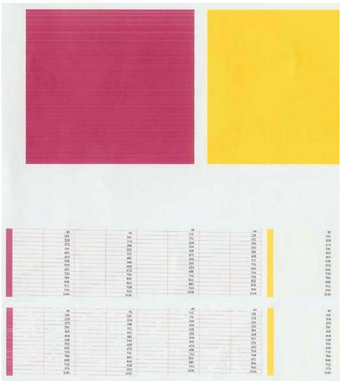 HP DESIGNJET Z6100 - Interprétation du tracé d'état des têtes d'impression - 2