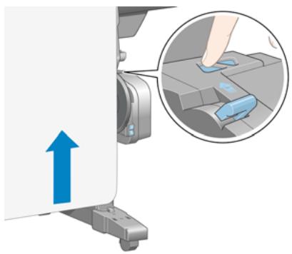 HP DESIGNJET Z6100 - Déchargement d'un rouleau de l'enrouleur - 4