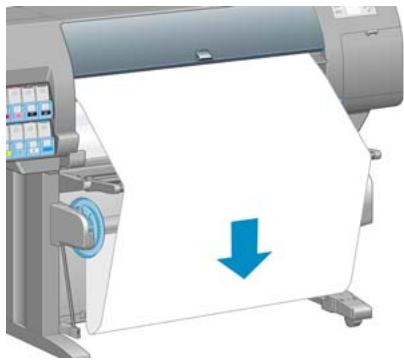 HP DESIGNJET Z6100 - Chargement d'un rouleau sur l'enrouleur - 8