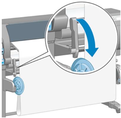 HP DESIGNJET Z6100 - Chargement d'un rouleau sur l'enrouleur - 11