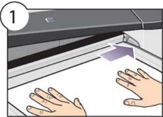 HP DESIGNJET 70 - Comment charger du papier en utilisant le chemin avant ? - 1