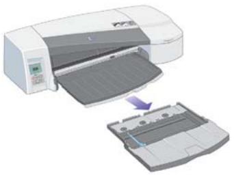 HP DESIGNJET 70 - Comment charger du papier dans le bac d'entrée ? - 1