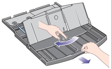 HP DESIGNJET 70 - Comment charger du papier dans le bac d'entrée ? - 3