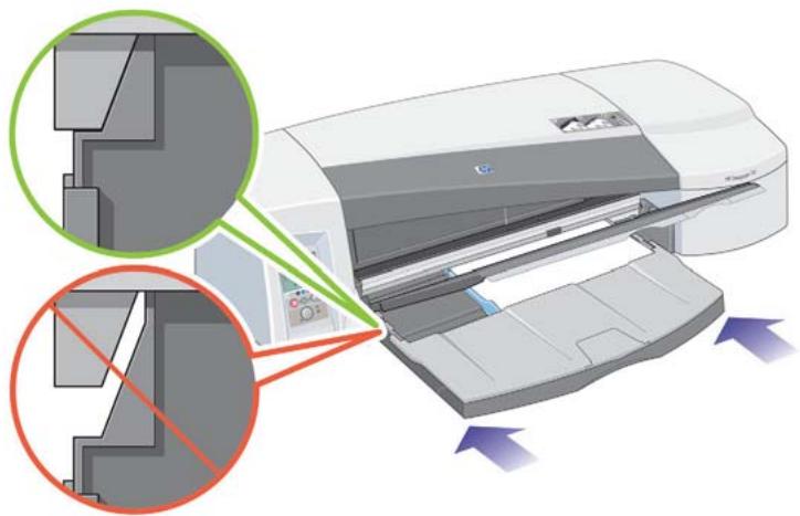 HP DESIGNJET 70 - Comment charger du papier dans le bac d'entrée ? (suite) - 1