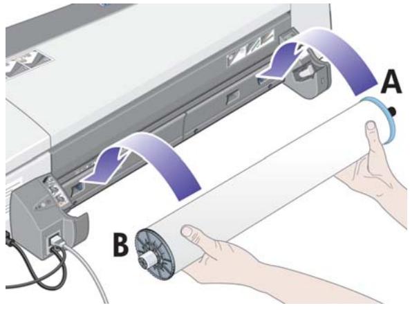 HP DESIGNJET 70 - Comment charger un rouleau de papier ? (imprimante de la série 110plus) - 1