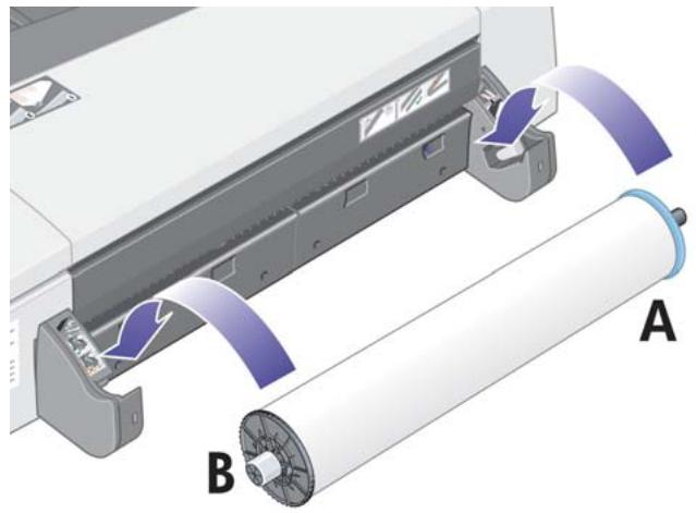 HP DESIGNJET 70 - Comment charger un rouleau de papier ? (70) - 1