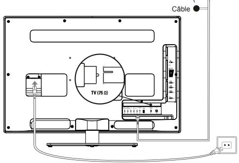 THOMSON 32HS3246C - Branchement de l'alimentation et de l'antenne - 1