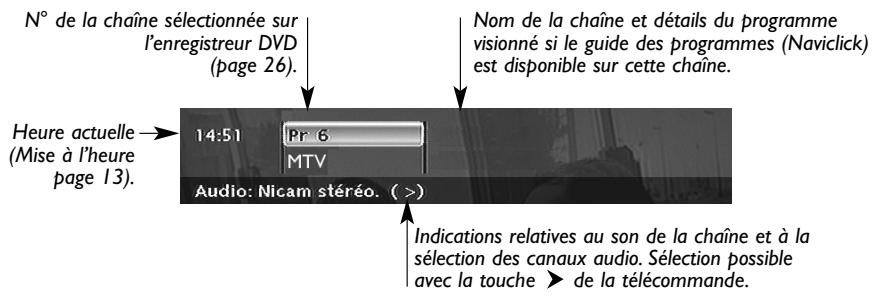 THOMSON DTH8060 - Informations sur la chaîne TV regardée - 1