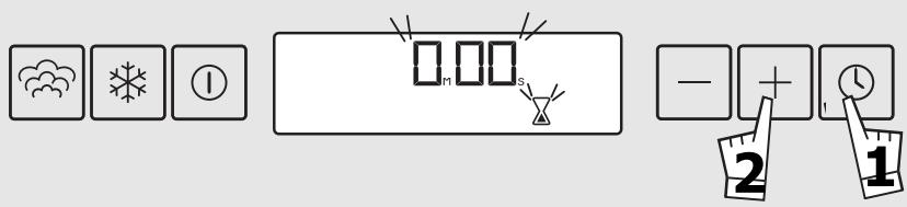 Diagram showing weather icons and a timer with Chinese characters, likely illustrating weather or digital display settings.