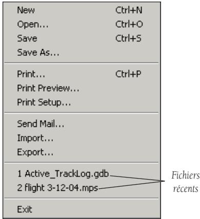 GARMIN MAPSOURCE - Menu File (Fichier) - 1