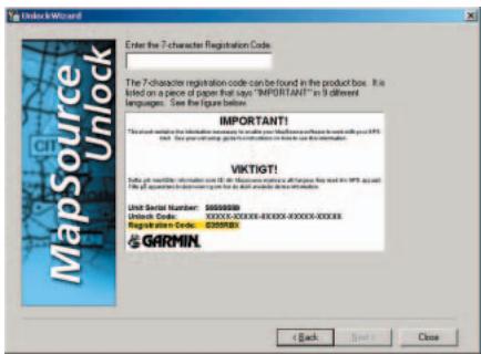 GARMIN MAPSOURCE - UnlockWizard (Assistant de déverrouillage) - 2
