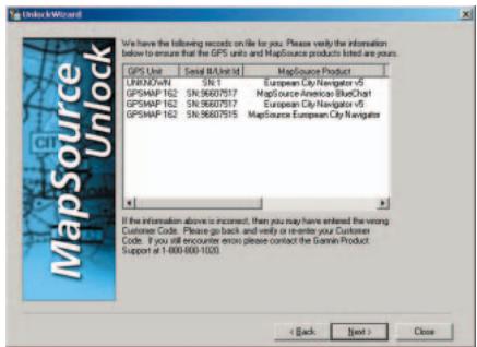 GARMIN MAPSOURCE - UnlockWizard (Assistant de déverrouillage) - 2