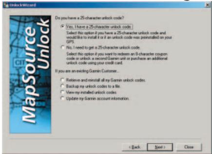 GARMIN MAPSOURCE - UnlockWizard (Assistant de déverrouillage) - 1