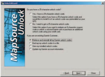 GARMIN MAPSOURCE - UnlockWizard (Assistant de déverrouillage) - 1