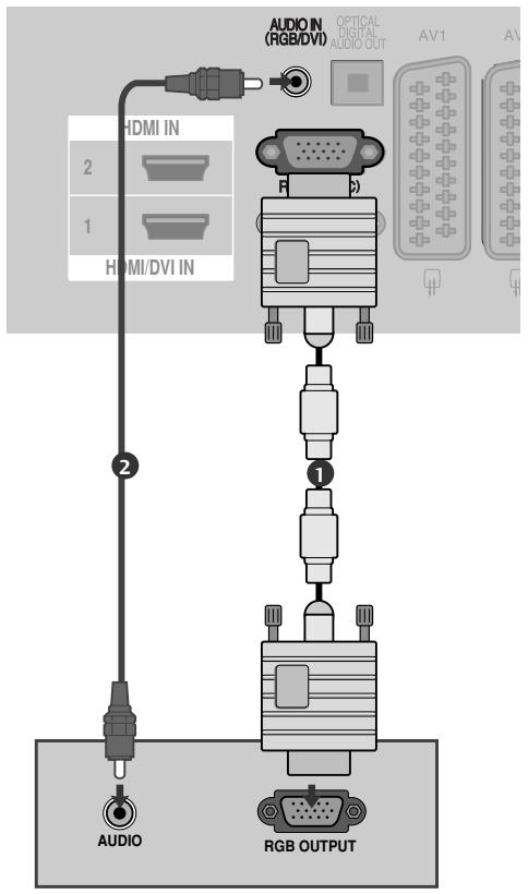 LG 42PQ2000 - Raccordement avec un cable D-sub à 15 broches - 1
