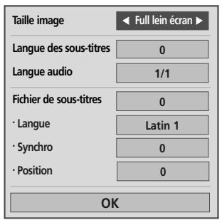 LG 42PQ2000 - Langue audio DivX et langue des sous-titres - 1