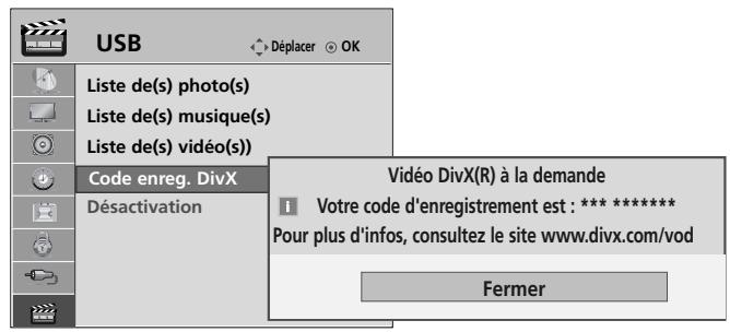 LG 42PQ2000 - CODE D'ENREGISTREMENT DIVX (modèles 42/50PQ60** et 50PS60** uniquement) - 3