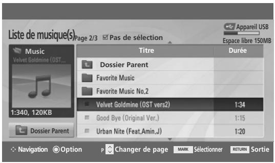 LG 42PQ2000 - Sélection de musique et menu contextual - 1