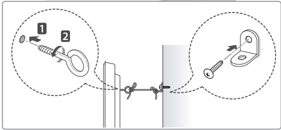 Diagram illustrating two steps of a hanging hook with labeled components and directional arrows
