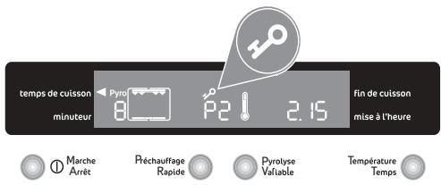 temps de cuisson minuteur Pyro 8 P2! 2.15 fin de cuisson mise à l'heure Marche Arrêt Préchauffage Rapide Pyrotyse Valiable Température Temps