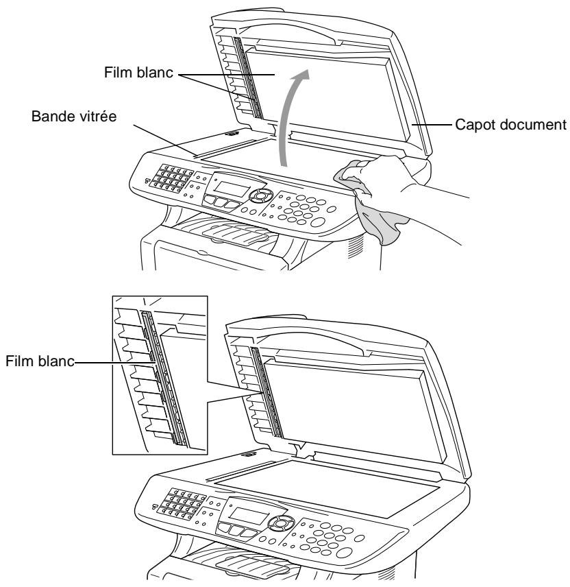 Film blanc Bande vitrée Capot document Film blanc