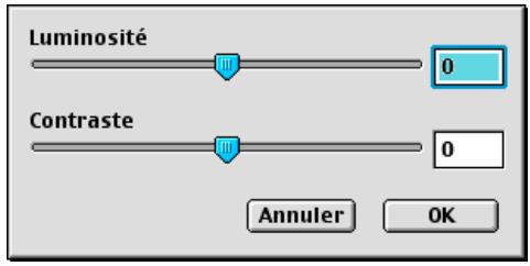 Luminosité Contraste Annuler OK