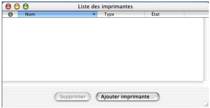 Liste des imprimantes Nom Type État Supprimer Ajouter imprimante...