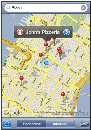 APPLE IPHONE OS 3.0 - Recherche et visualisation de lieux - 2