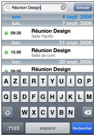 APPLE IPHONE OS 3.0 - Recherche dans des calendriers - 1