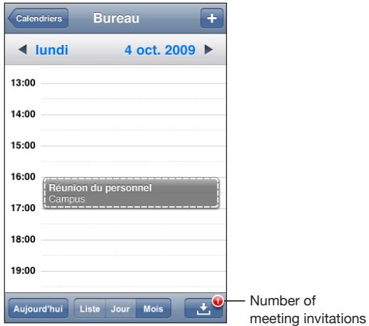 APPLE IPHONE OS 3.0 - Réponse à des invitations à des réunions - 1