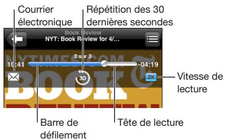 APPLE IPHONE OS 3.0 - Commandes pour les podcasts et les livres audio - 1