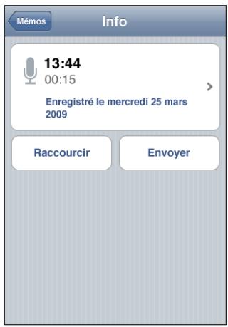 APPLE IPHONE OS 3.0 - Gestion des mémos vocaux - 1