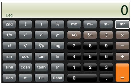 APPLE IPHONE OS 3.0 - Touches de la calculatrice scientifique - 1