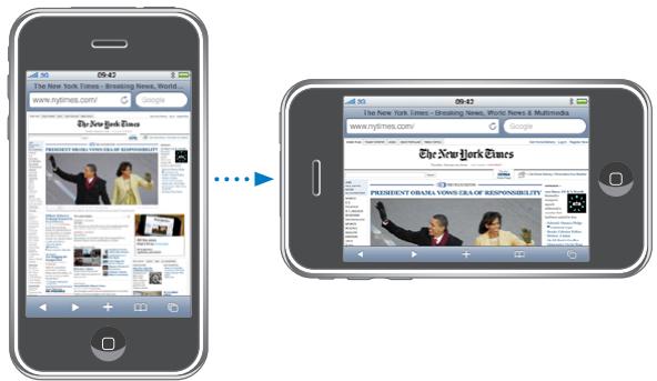 APPLE IPHONE OS 3.0 - Affichage en mode paysage - 1