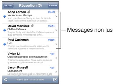 APPLE IPHONE OS 3.0 - Relève de la boîte aux lettres et lecture du courrier électronique - 3