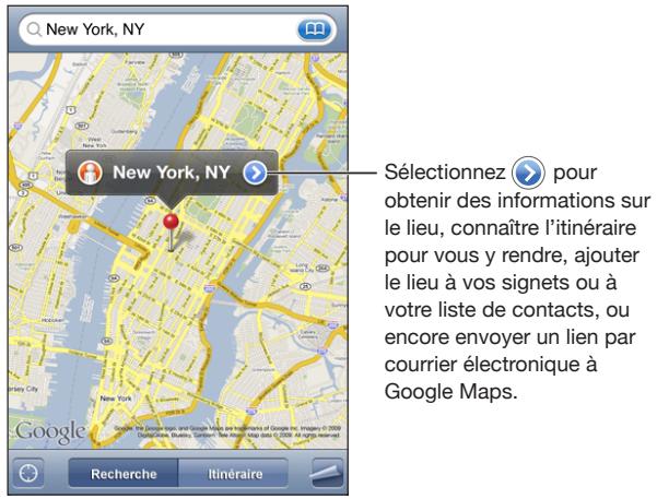 APPLE IPHONE OS 3.0 - Recherche et visualisation de lieux - 1
