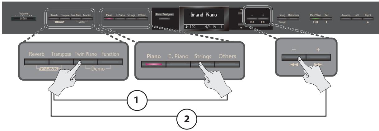 ROLAND HP307-PE - Appuyez sur le bouton [-] ou [+]. - 1